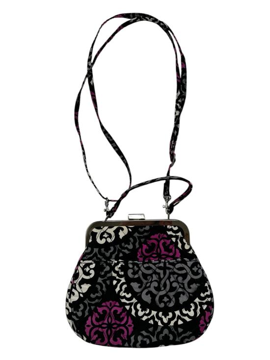 Vera Bradley Handbags - VERA BRADLEY Mini Frame Crossbody Bag in Canterberry Pink Black Gray Clasp